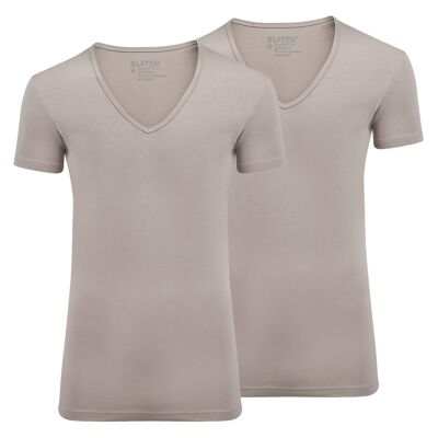 6740 Stretch Diepe V Hals T-shirt