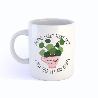 Mug crazy plant lady pilea tea lover
