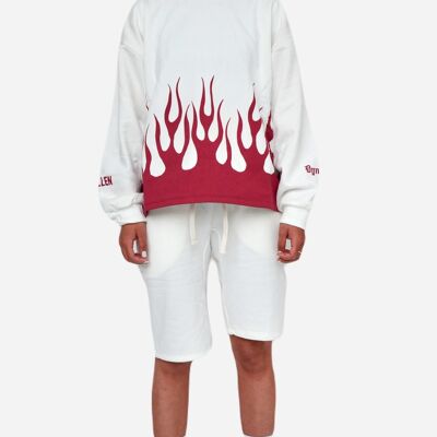 Flames sweatshirt cream white