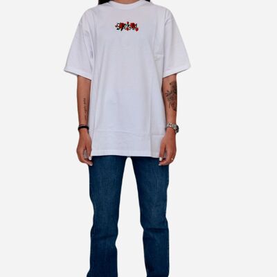 Skln roses white tee