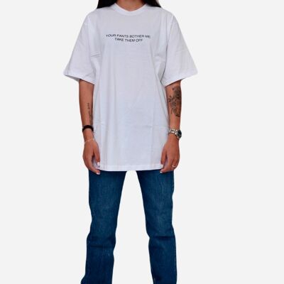 Pants off tee white