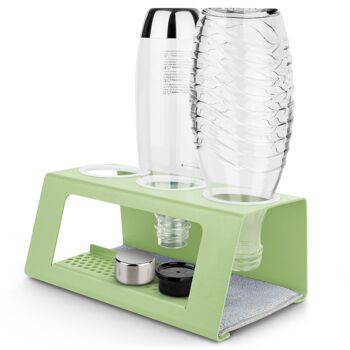 Porte-bouteille kamloopz® Premium Sodastream avec égouttoir unique - Vert pistache 1