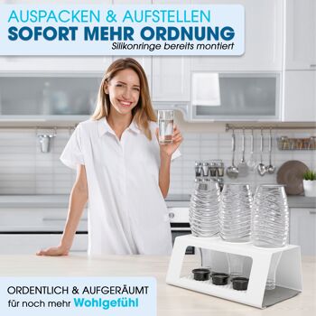 Porte-bouteille kamloopz® Premium Sodastream avec égouttoir unique - Arctic Ice 4