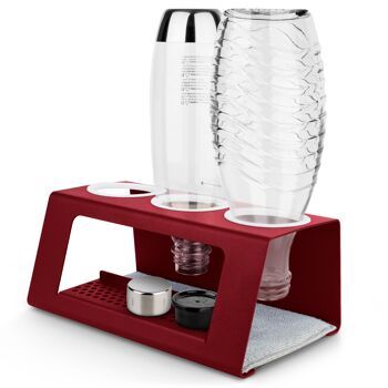 Porte-bouteille kamloopz® Premium Sodastream avec bac d'égouttement unique - Rouge Cherruby 1