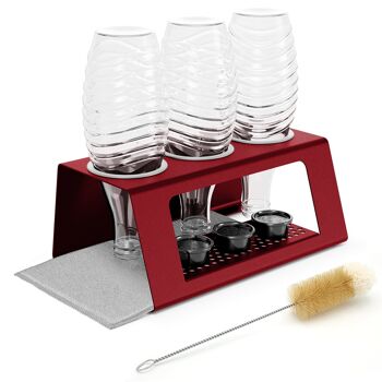 Porte-bouteille kamloopz® Premium Sodastream avec bac d'égouttement unique - Rouge Cherruby 2