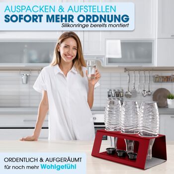 Porte-bouteille kamloopz® Premium Sodastream avec bac d'égouttement unique - Rouge Cherruby 4