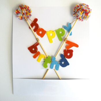 Cake topper Happy Birthday 2