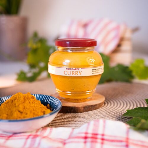 Moutarde au Curry graines françaises sans additifs 200g