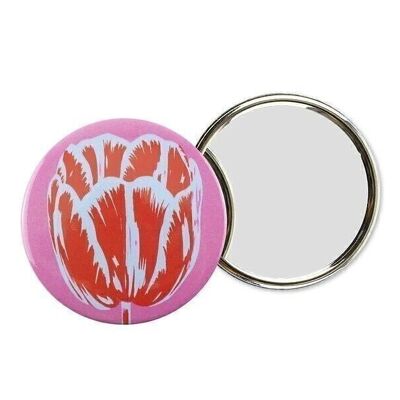 Miroir de poche, Tulipán rosa pop
