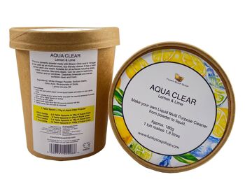AQUA CLEAR, Poudre à Liquide Nettoyant Tout Usage, Citron et Citron Vert, 180g 2