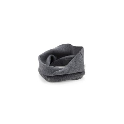 Rib tube scarf dark grey