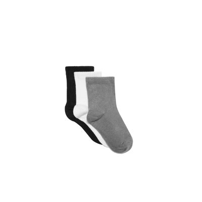 Socks 3 pack grey mix