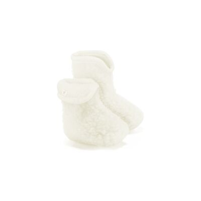 Wool booties natural white