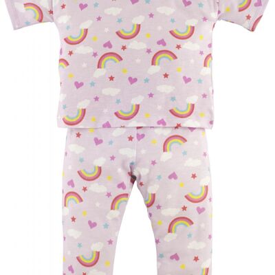 Girls pajamas -Rainbow, in pink