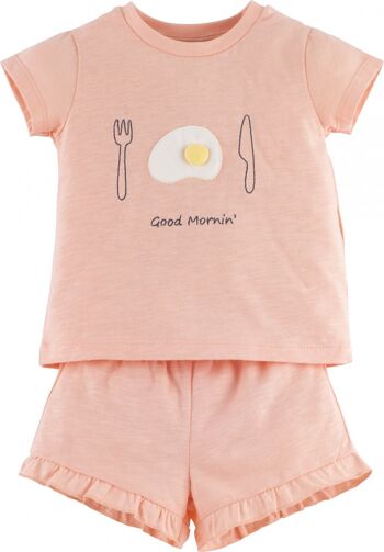 Pyjama fille - Good mornin, en rose 1