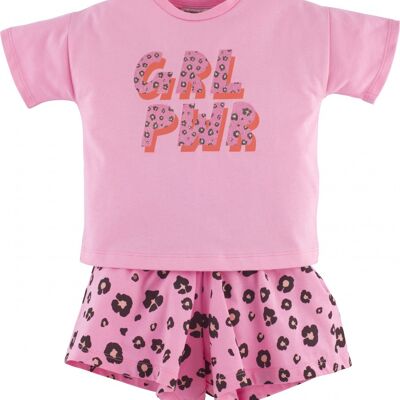 Pijama niña -GRL PWR, en rosa