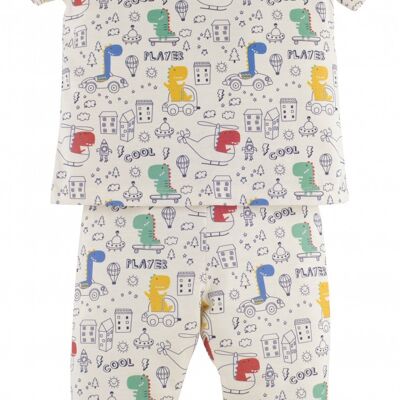 Pyjama garçon - Dino Player, en bleu