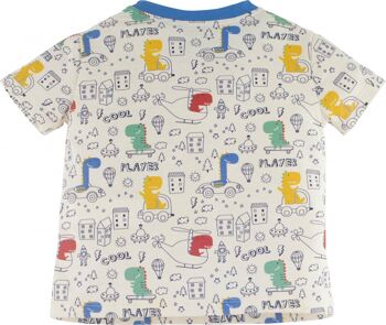 Pyjama garçon - Dino Player, en bleu 3