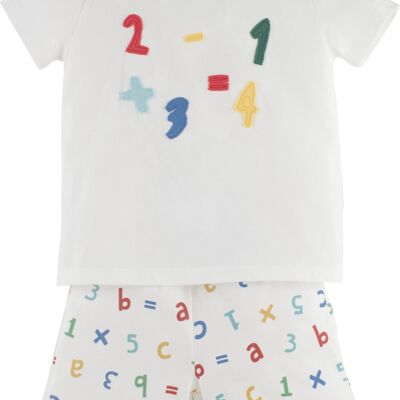 Boys pajamas -Math, in white