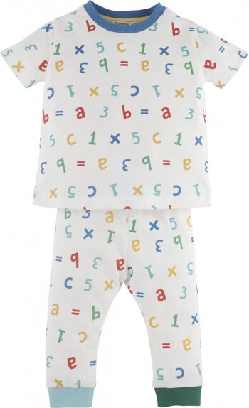 Pyjama garçon -Math, en bleu 1
