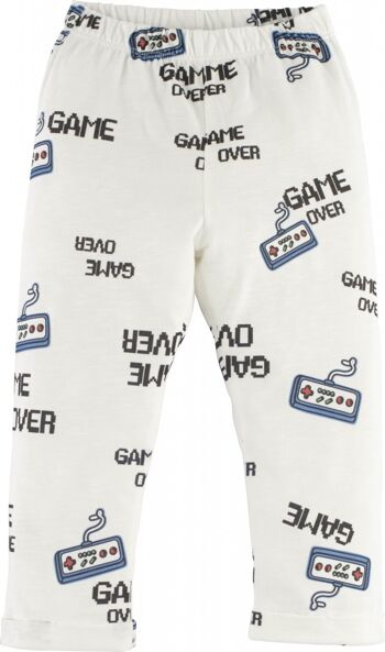 Pyjama garçon avec pantalon - Game over, en blanc 4