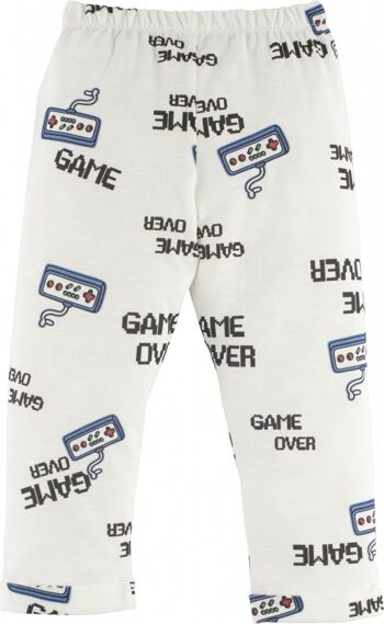 Pyjama garçon avec pantalon - Game over, en blanc 5