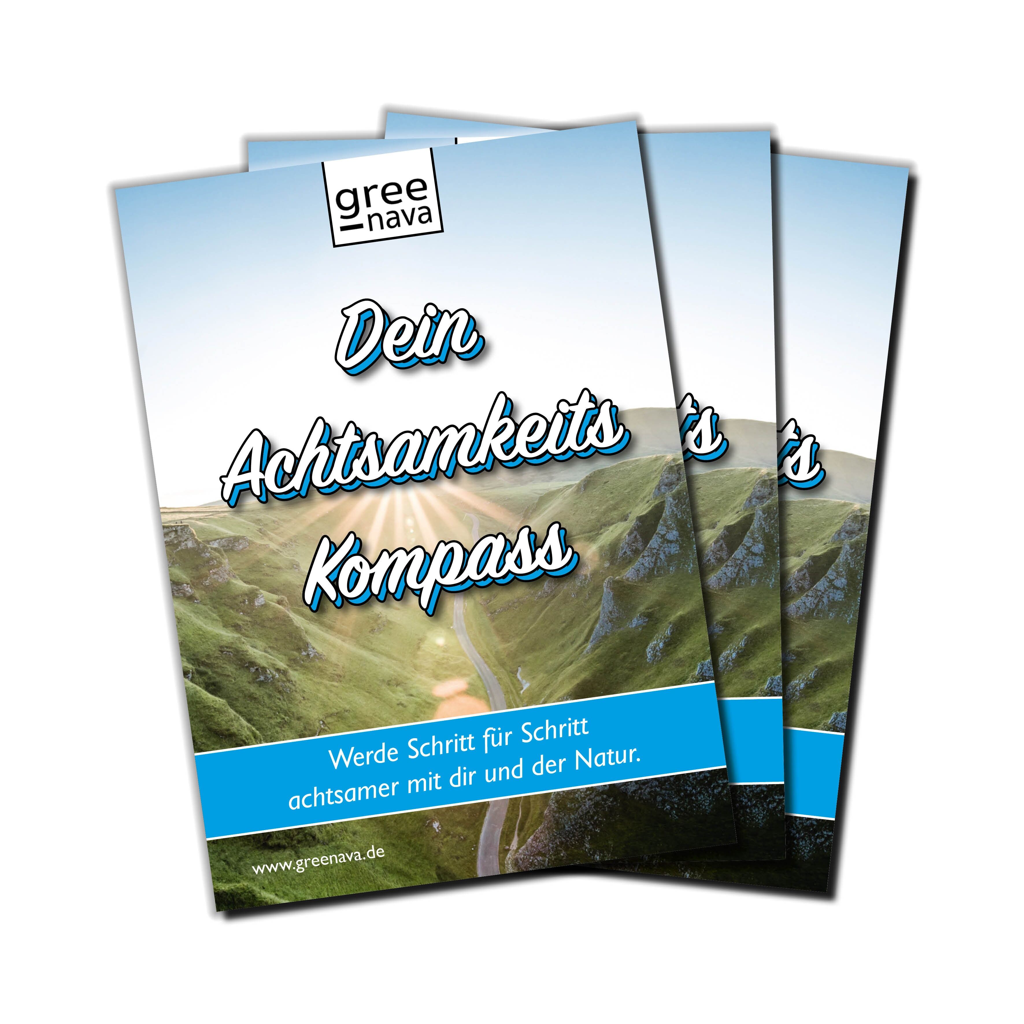 3 X BUSSOLA MINDFULNESS - Diventa più consapevole di te stesso e della natura passo dopo passo - come regalo per donne e uomini