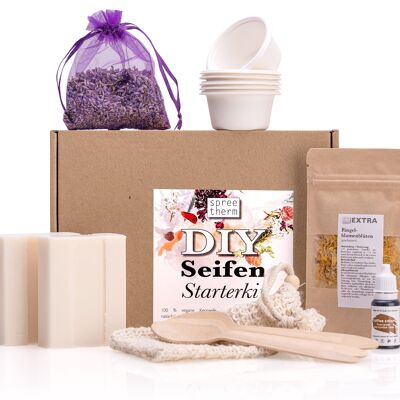 Make soap yourself, DIY set from spreetherm incl. vegan curd soap, soap bags and much more.