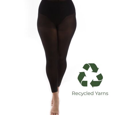 50 Denier Curvy Super Stretch Recycled Yarn Footless-Black