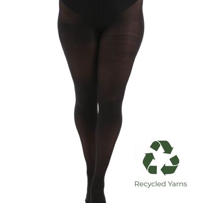 50 Denier Opaque Curvy Super Stretch Recycled Yarn Tights-Black