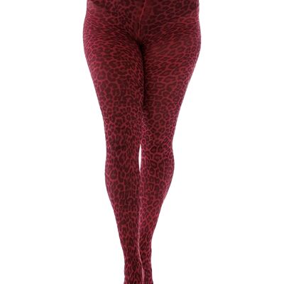 Small Leopard Printed Tights-Flo Red