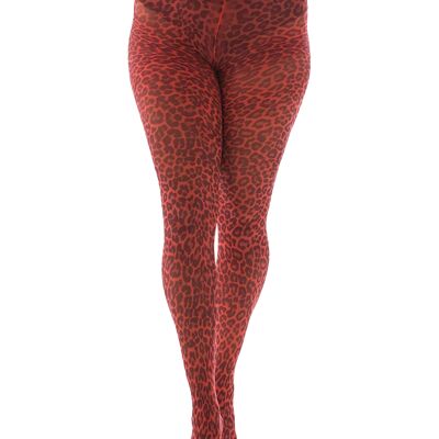 Small Leopard Printed Tights-Rust