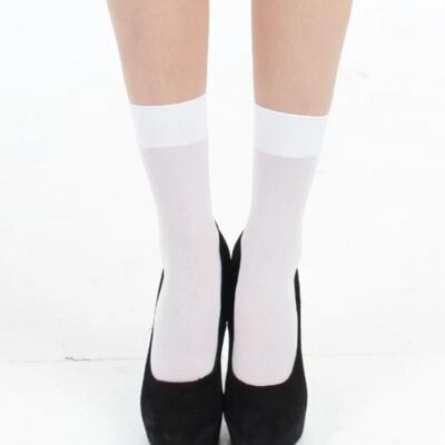 40 Denier Ankle Socks - Clearance-White