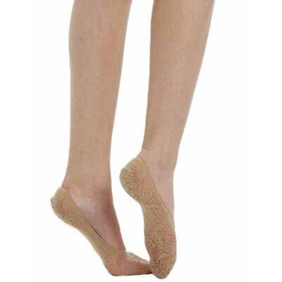 Lace Footlet Socks-Natural Nude