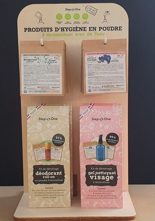 Présentoir bois pour doses en poudre