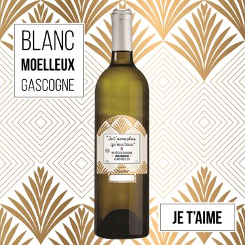 "Je t'aime" Édition Art Déco - IGP - Côtes de Gascogne Grand manseng blanc moelleux 75cl 1
