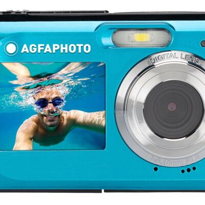 AGFA PHOTO Realishot WP8000 - Appareil Photo 
Numérique Étanche (24 MP, Vidéo Full HD, Double 
écran LCD, Zoom Digital 16x, Stabilisateur 
Numérique, Batterie Lithium) Bleu