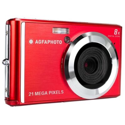 "AGFA PHOTO Realishot DC5200 -
Camera
 Compact Digital (21 MP, 2.4’’ LCD,
8x Digital Zoom, Lithium Battery) Red
"