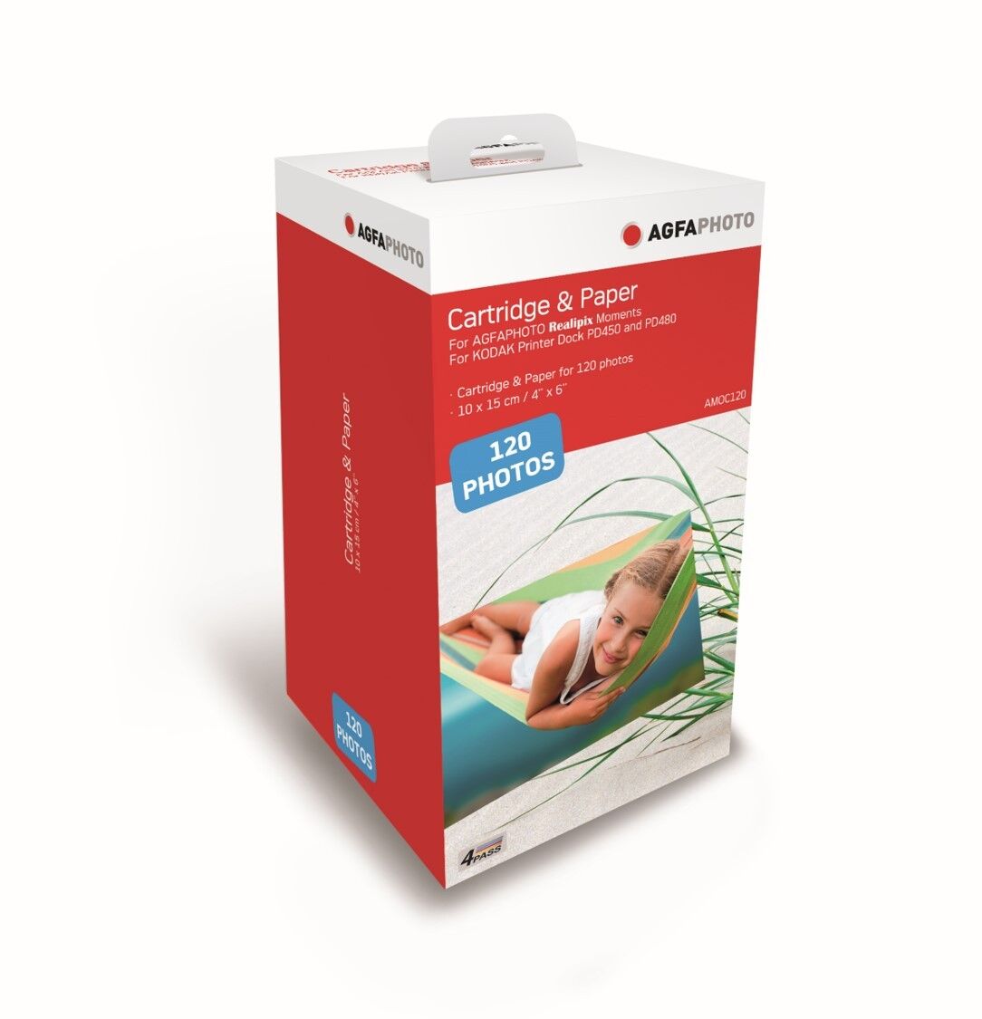 AGFA PHOTO - Cartuccia e carte 120 foto
formato 10 x 15 cm AMOC120 - compatibile AGFA PHOTO
Realipix Moments e KODAK PD450, PD460, PD480 e PD450WIFI