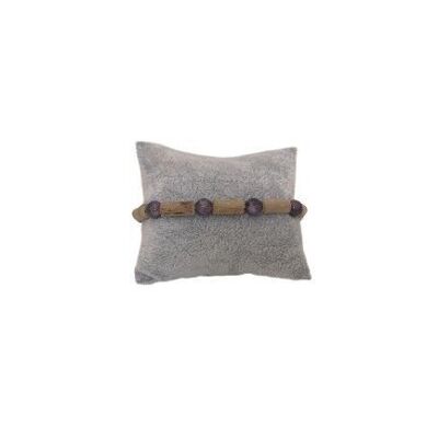Hazel wood and Amethyst minerals bracelet