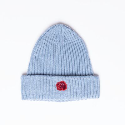 Light Blue Rose Beanie