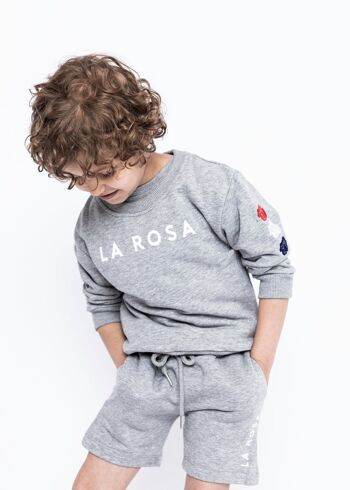 COMBINAISON D'ÉTÉ ENFANT GRIS (SHORT, COL ROND ET TEE) 3