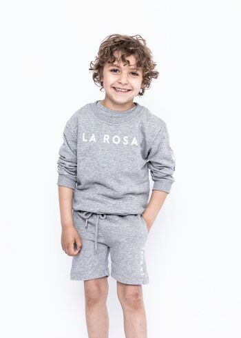 COMBINAISON D'ÉTÉ ENFANT GRIS (SHORT, COL ROND ET TEE) 4