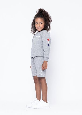 COMBINAISON D'ÉTÉ ENFANT GRIS (SHORT, COL ROND ET TEE) 8