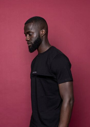 T-shirt mi-long en velours noir 5