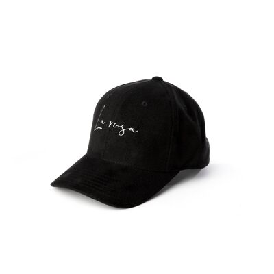 Casquette en daim noir LA ROSA