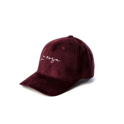 LA ROSA Burgundy Suede Cap