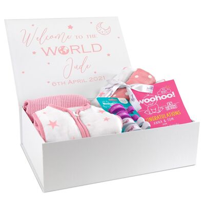 Welcome to the World Newborn Gift Box - Baby Pink