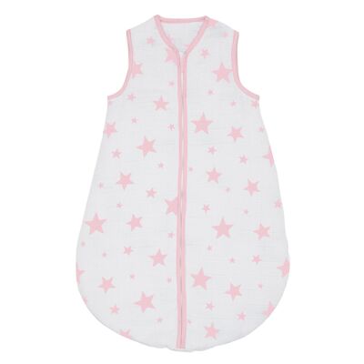 Pink Stars Organic Cotton Baby Sleep Bag - 2.5 Tog - 6 to 18 Months
