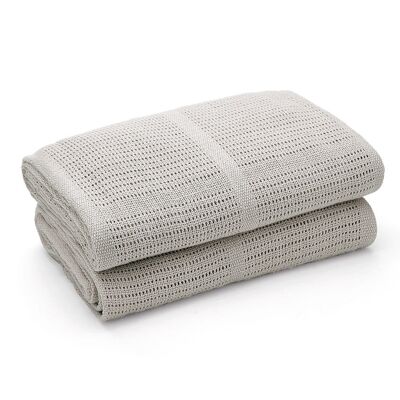 Grey Cellular Organic Cotton Blanket - Pack of 2
